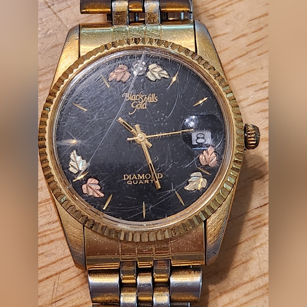 Men's Watch - Black and Gold